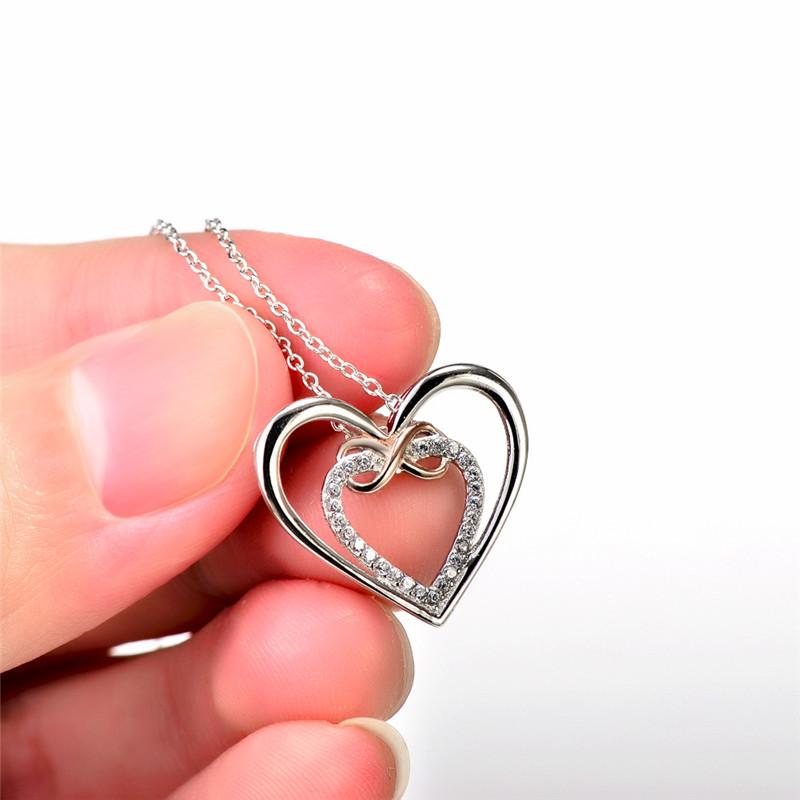 Infinity Love Heart Sterling Silver Necklace - Necklaces