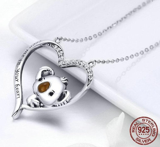 Koala Heart 925 Sterling Silver Necklace - Necklaces