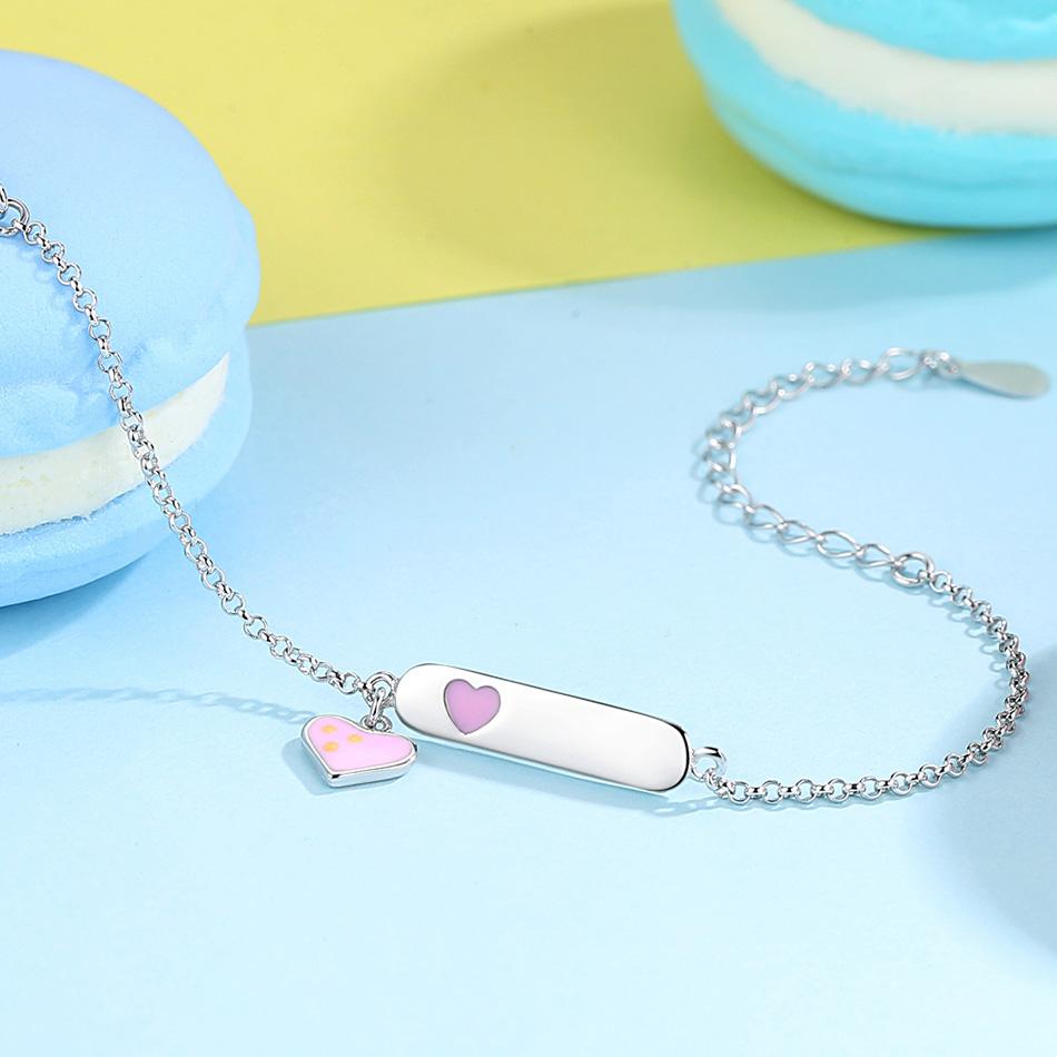 Pink Sweet Hearts 925 Sterling Silver Bracelet - Bracelets