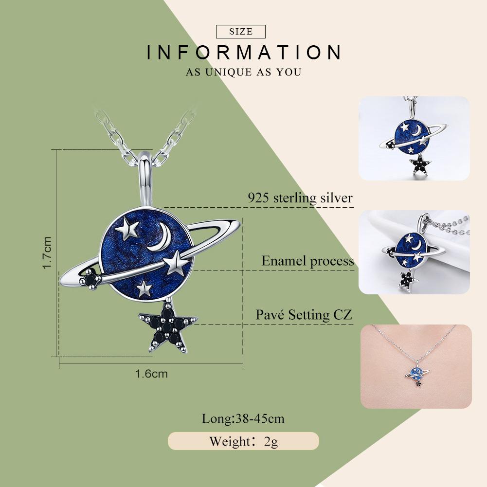 Planet & Stars Sterling Silver Necklace - Necklaces
