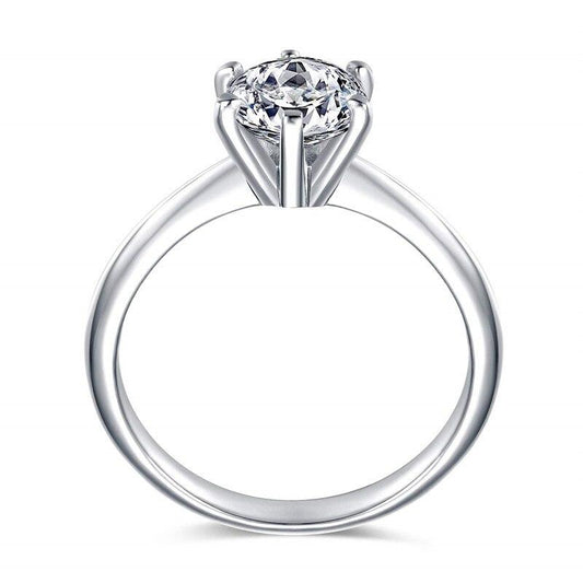 Princess Cubic Zirconia 925 Sterling Silver Womens Ring - Promise Rings