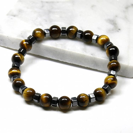 Tiger Eye Natural Onyx Hematite Stone Bracelet (2 Styles) - Bracelets