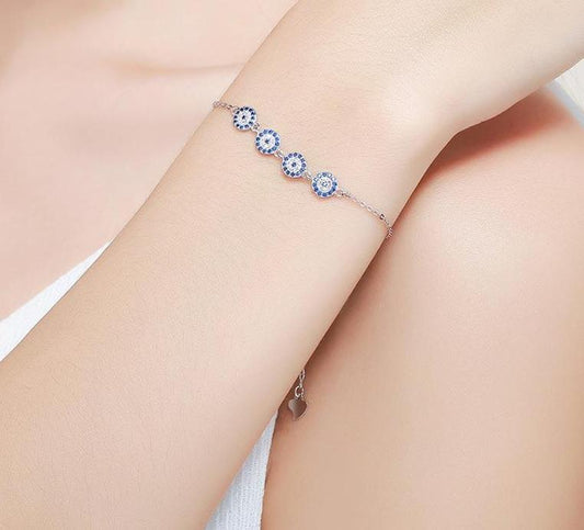 Turkey Lucky Evil Eye 925 Sterling Silver Bracelet - Bracelets