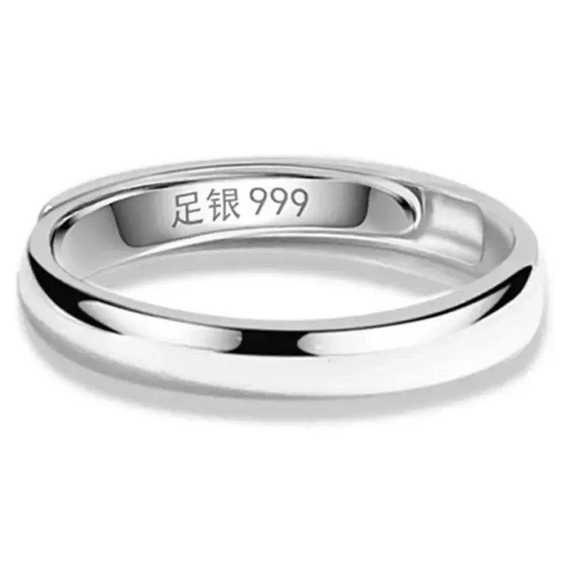 4mm Fine Silver Simple Adjustable Ring – Classic Elegance for Everyday Wear (Unisex) - Promise Rings