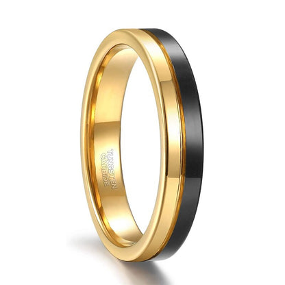4mm Two Tone Polished Tungsten Unisex Rings (3 colors) - Promise Rings