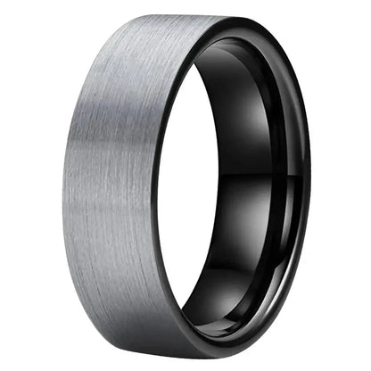 6mm, 8mm Tungsten Ring – Black Brushed Finish Unisex Design (Unisex) - Promise Rings