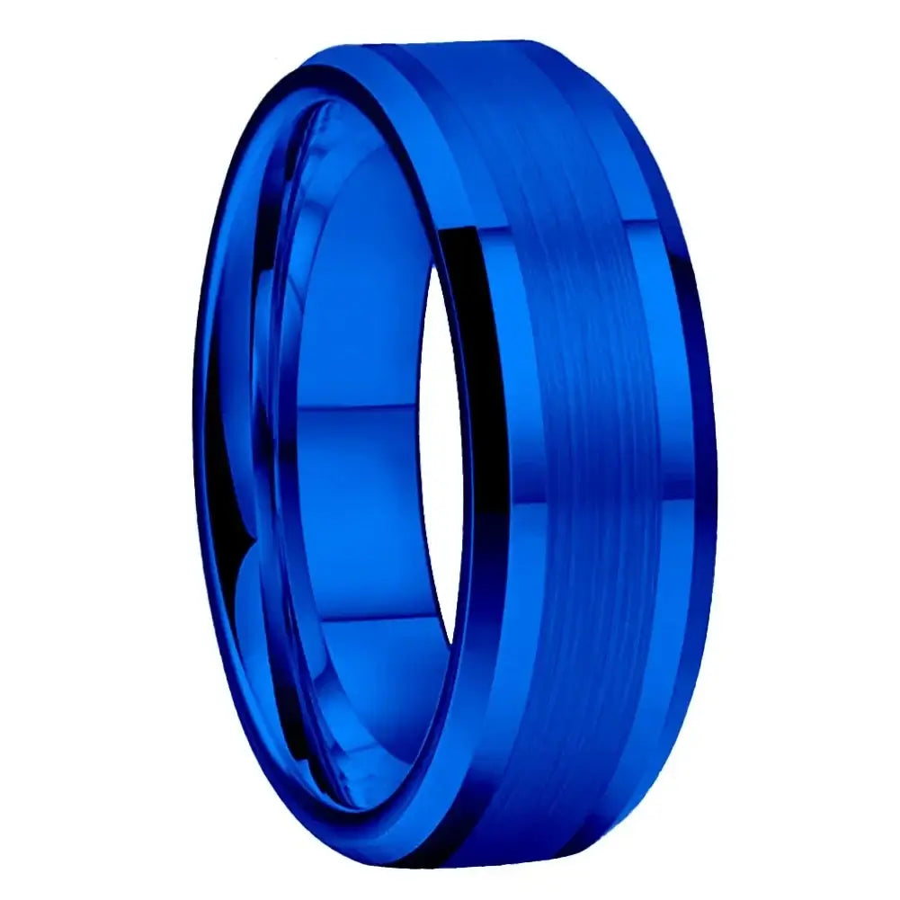 6mm & 8mm Tungsten Centre Brushed Polished Edge Ring – Sleek Two-Tone ...