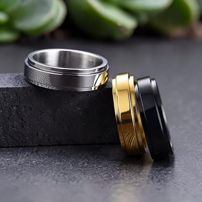 6mm & 8mm Custom Engraved Spinner Fidget Ring – Designed for Focus & Calm
