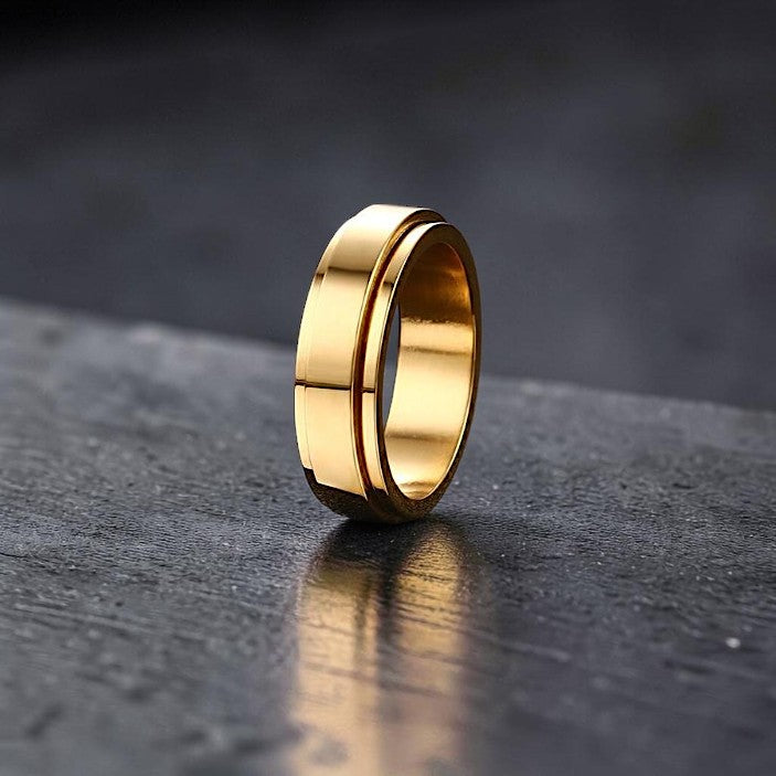 6mm & 8mm Custom Engraved Spinner Fidget Ring – Designed for Focus & Calm