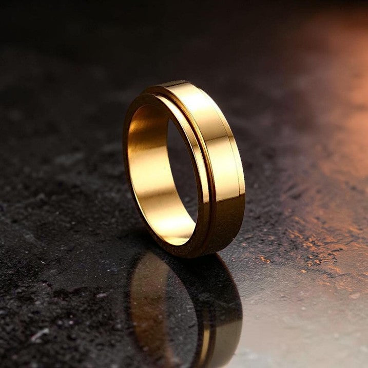 6mm & 8mm Custom Engraved Spinner Fidget Ring – Designed for Focus & Calm