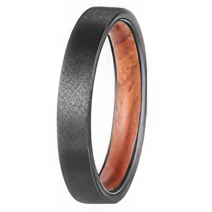 6mm Gunmetal Ironwood Ring – Minimalist Earth-Tone Design (Unisex) - Promise Rings