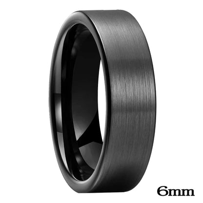 6mm Black tungsten ring