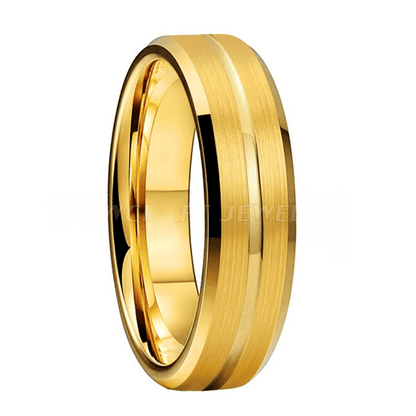 8mm or 6mm Gold Color Matte Tungsten Unisex Rings