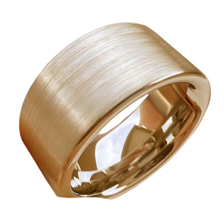 8mm & 10mm Tungsten Ring – Flat Brushed Honey Gold Finish (Unisex) - Promise Rings