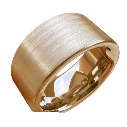 8mm & 10mm Tungsten Ring – Flat Brushed Honey Gold Finish (Unisex) - Promise Rings