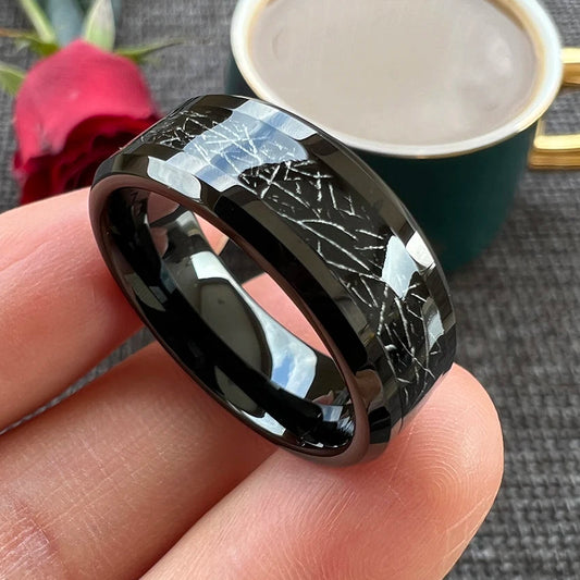 8mm Black Tungsten Ring