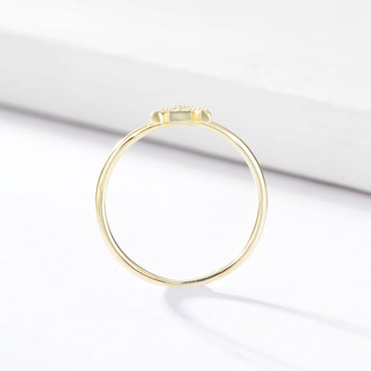 A-Z Initial Letter 925 Sterling Silver Zircon Women's Ring - Promise Rings