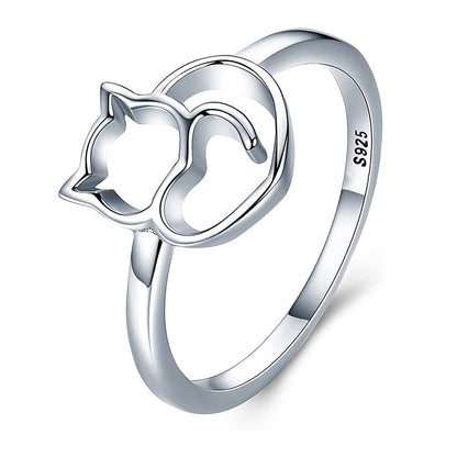 Cat 925 Sterling Silver Women's Ring - Promise Rings