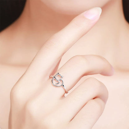 Cat 925 Sterling Silver Women's Ring - Promise Rings