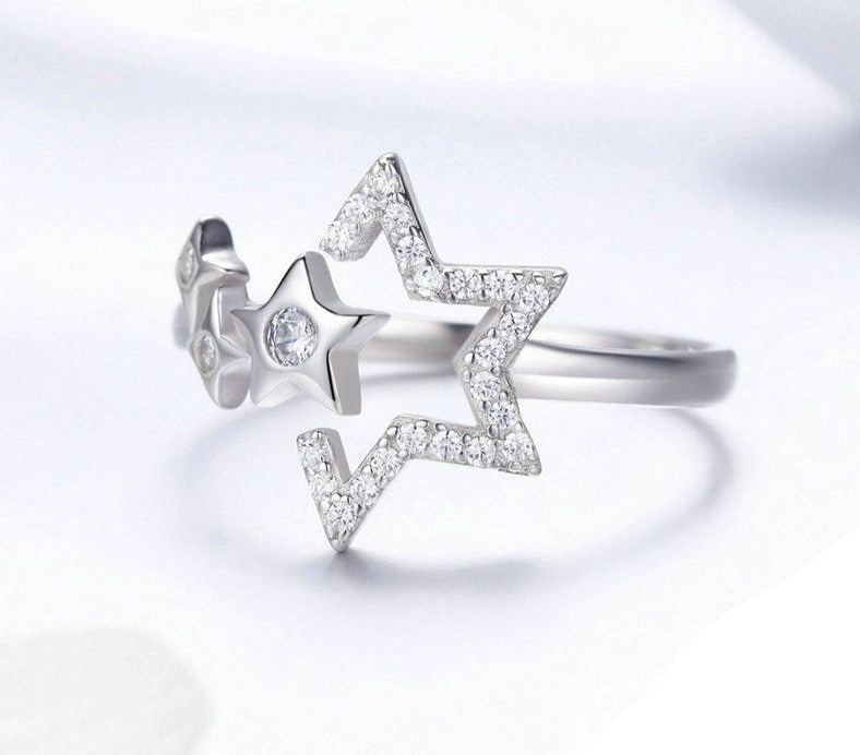 Star Cluster 925 Sterling Silver Ring – Dazzling CZ Constellation Symbol (Women’s) - Promise Rings