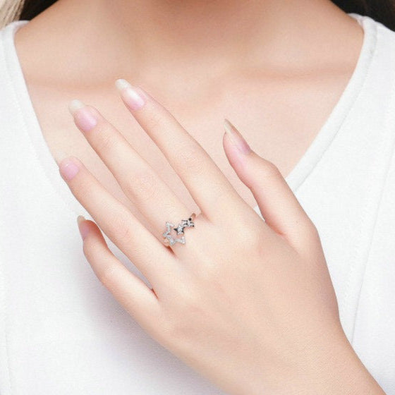 Star Cluster 925 Sterling Silver Ring – Dazzling CZ Constellation Symbol (Women’s) - Promise Rings