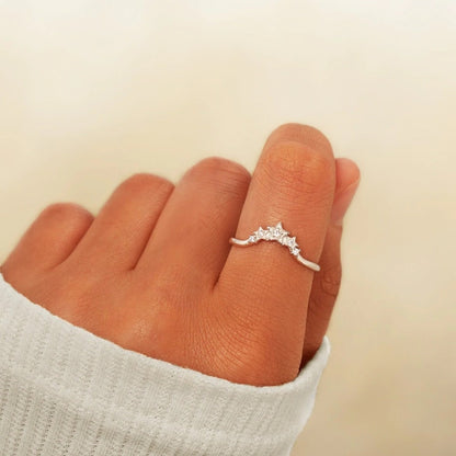 Star Crown Ring – Cubic Zirconia 925 Sterling Silver (Women's) - Promise Rings