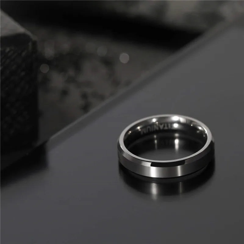 4mm, 6mm or 8mm Brushed Silver Titanium Unisex Rings