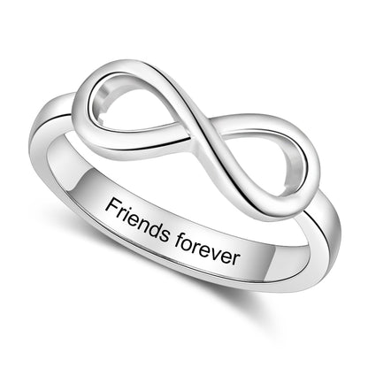 Infinity Knot Personalized Engraved Women's Ring