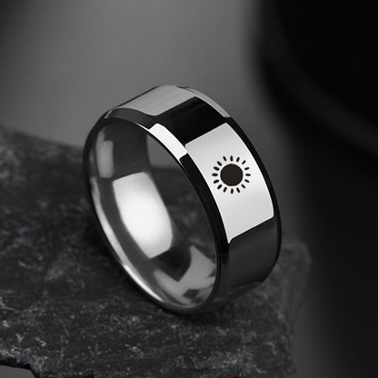 8mm My Sun and My Moon Silver Unisex Rings