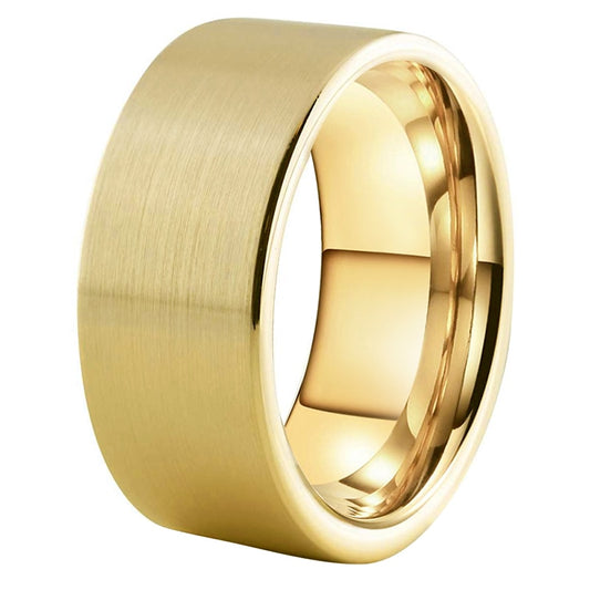 10mm & 12mm Wide Flat Brushed Tungsten Men's Rings (2 Colors)