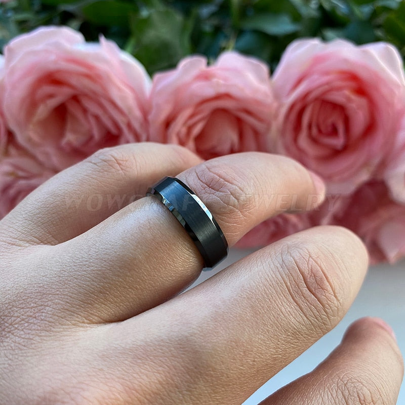 6mm Minimalist Black Tungsten Men's Ring