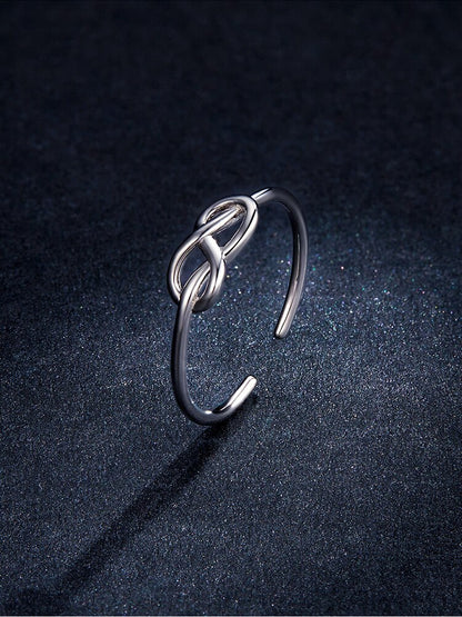 Infinity Symbol Knot 925 Sterling Silver Adjustable Women's Ring