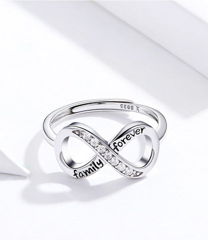 Infinity Family Forever 925 Sterling Silver Adjustable Women's Ring