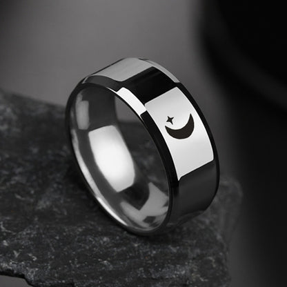 8mm My Sun and My Moon Silver Unisex Rings