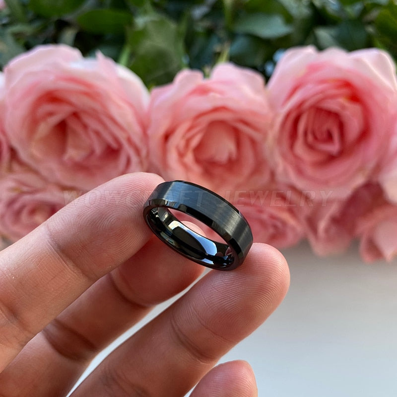 6mm Minimalist Black Tungsten Men's Ring