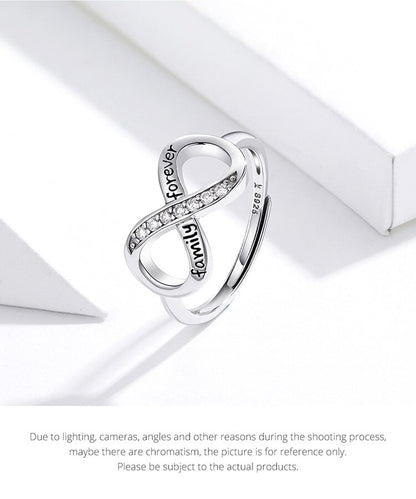 Infinity Family Forever 925 Sterling Silver Adjustable Women's Ring