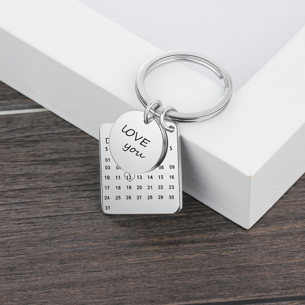 Custom Personalized Date Keychains (Anniversary, Birthday etc.)