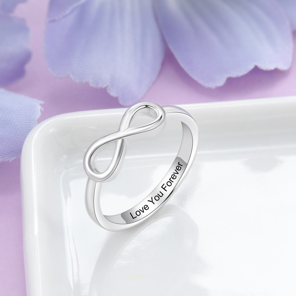 Infinity Knot Personalized Engraved Women's Ring
