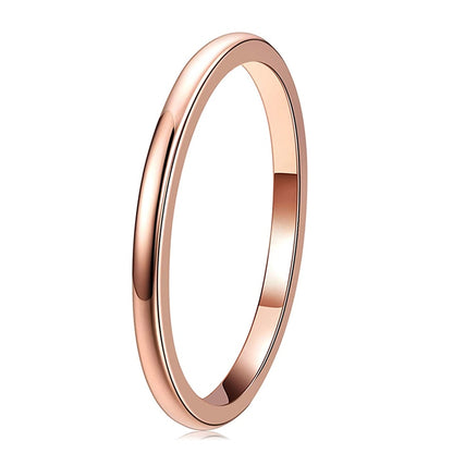 2mm Minimalist Classic Rose Gold Tungsten Women's Ring