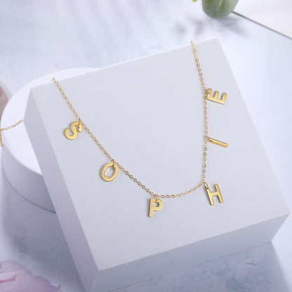 Personalized Name Capital Letters Initial 925 Sterling Silver Women's Necklace