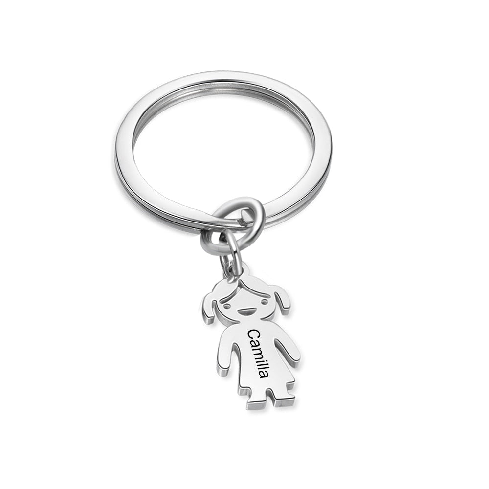 1 to 5 Personalized Children's Names Charm Keychain