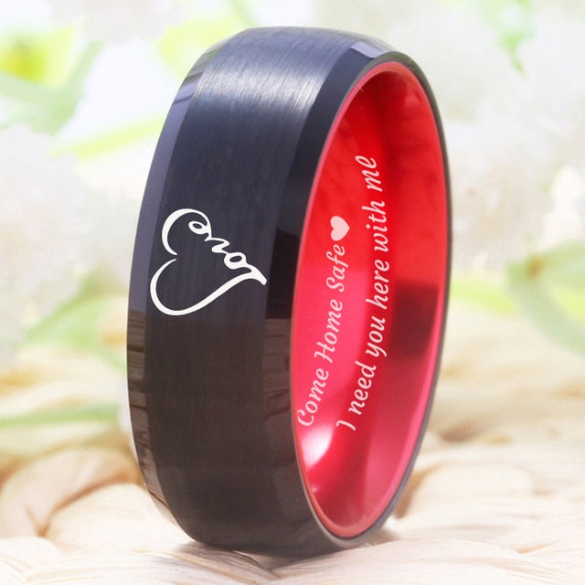 Infinity Love Heart Engraved Design Unisex Men's Ring (2 Colors)
