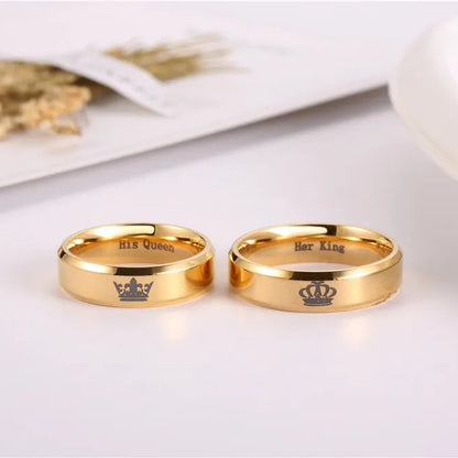 Her King & His Queen Gold Rings
