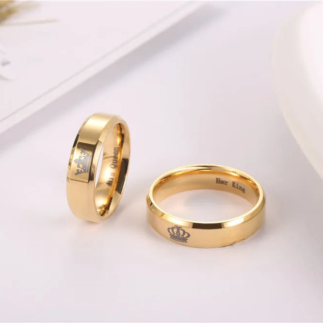Her King & His Queen Gold Rings