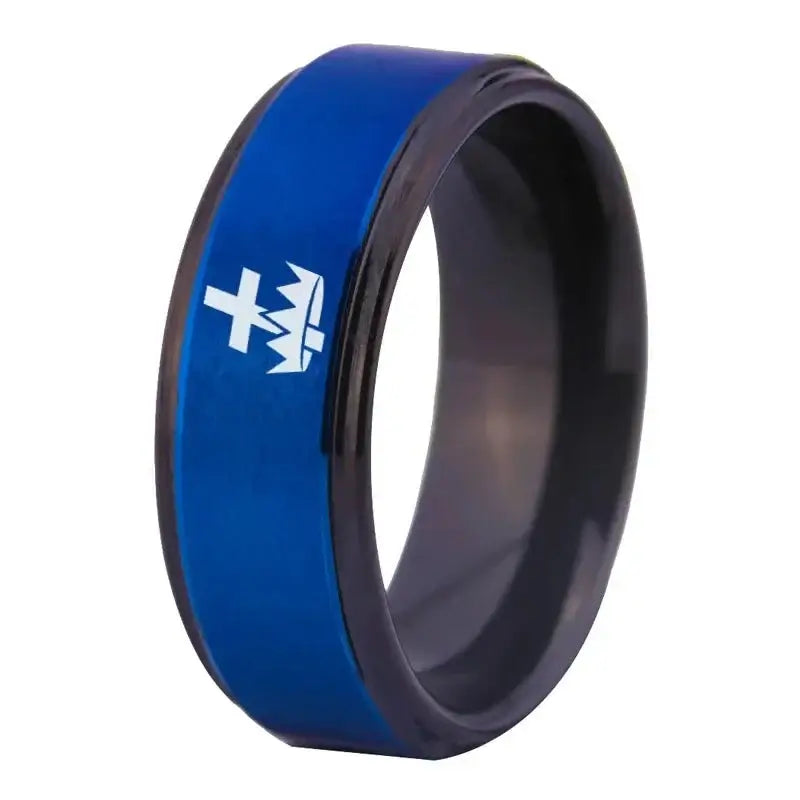 8mm Tungsten Knights Templar Cross Crown Ring – Christian Faith Symbolism (Men’s) - Promise Rings