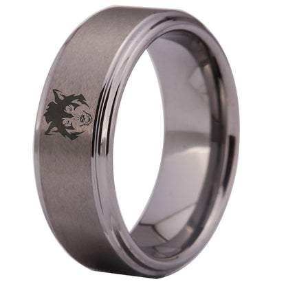 8mm Wolf Head Design Classic Silver Men's Ring