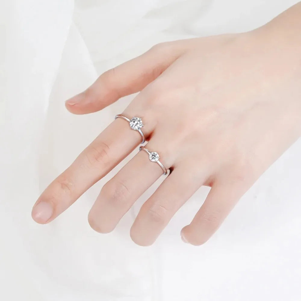 Personalized Silver Ring for her two size stones