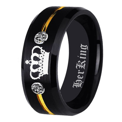 8mm His Queen & Her King Black Tungsten Couples Rings