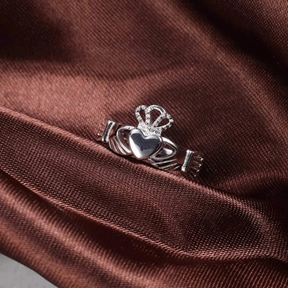 Women's 925 Sterling Silver Claddagh Ring - Celtic Love, Loyalty & Friendship Band