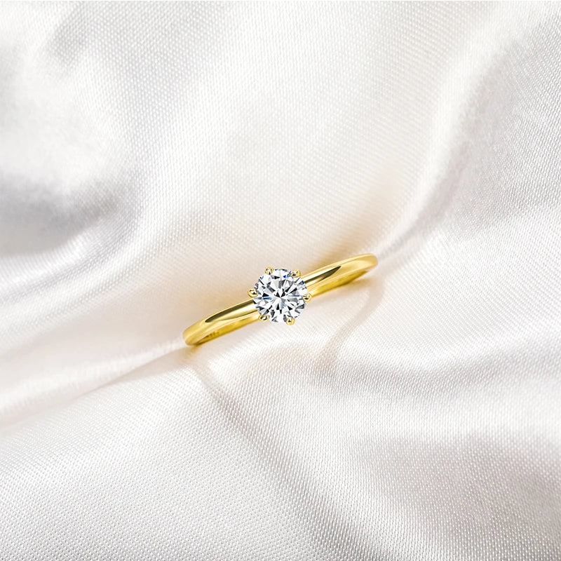 Personalized Promise Ring for Her — Silver-Finish Solitaire, Engraved